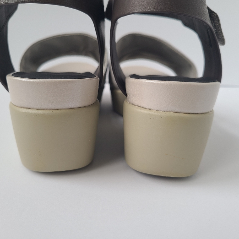 Naked Feet Size 10 Koda Strappy Leather Platform Wedge Sandals Ankle Strape Str… - Picture 9 of 15